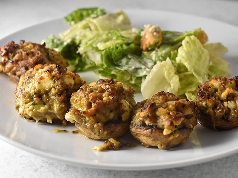 Stuffed Mushrooms with Sausage and Feta Cheese | Nerd Chefs